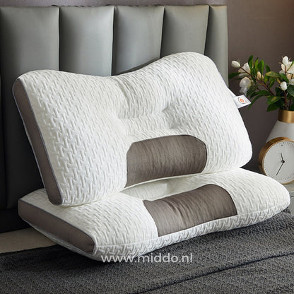 Ergonomic Neck Support Pillow for Back and Side Sleepers with Free Velvet Covers