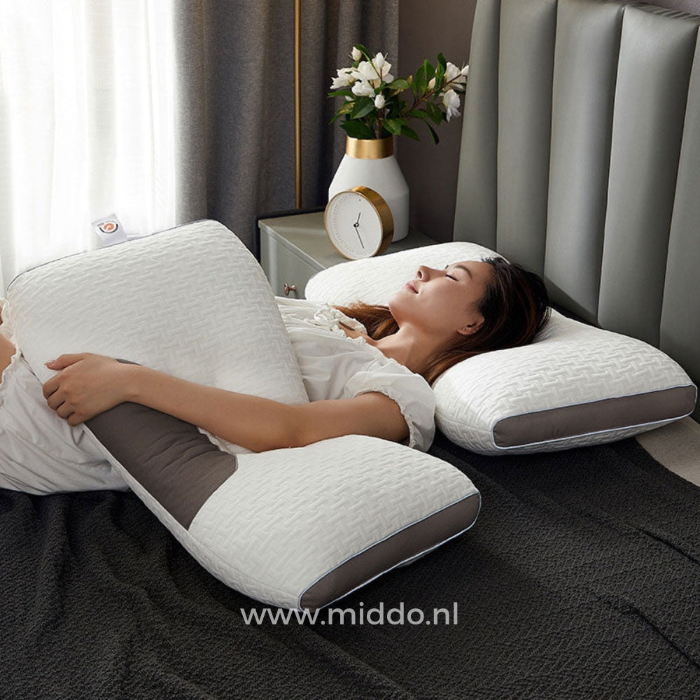 Ergonomic Neck Support Pillow for Back and Side Sleepers with Free Velvet Covers