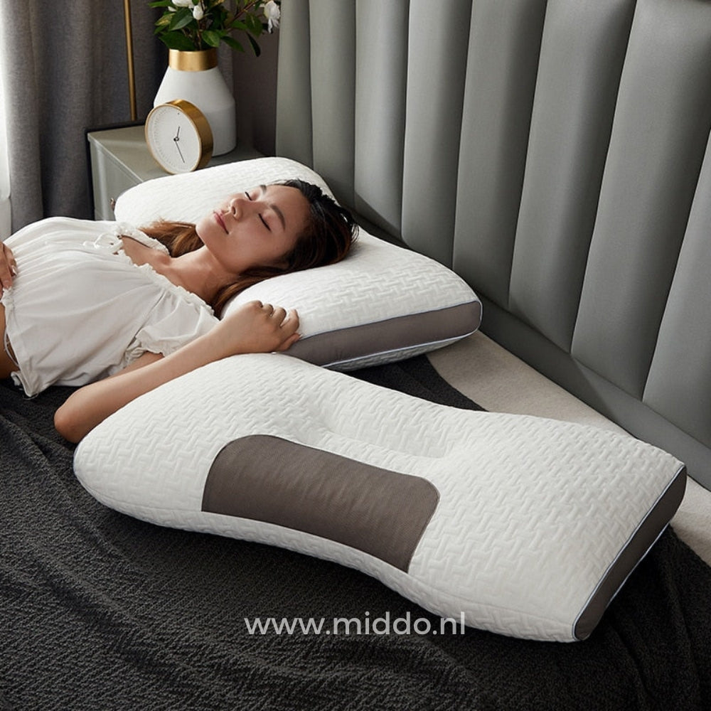 Ergonomic Neck Support Pillow for Back and Side Sleepers with Free Velvet Covers