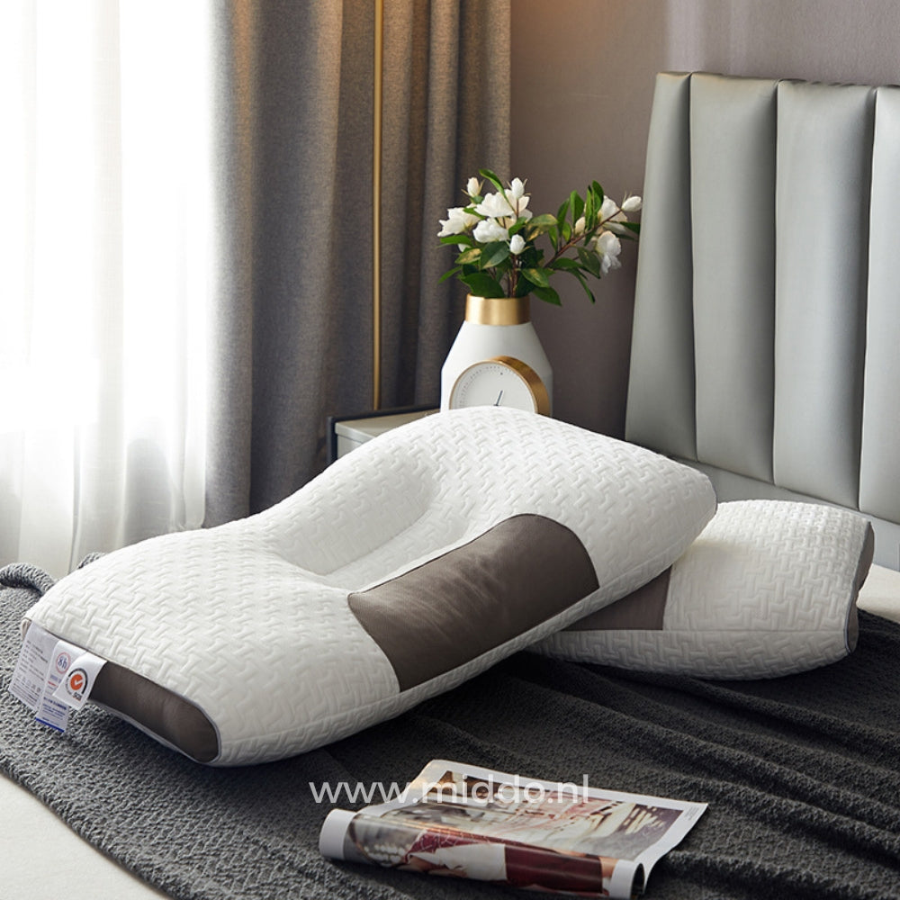 Ergonomic Neck Support Pillow for Back and Side Sleepers with Free Velvet Covers