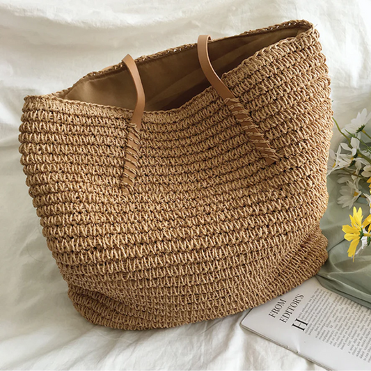Woven Chic Handbag with Shoulder Strap for Everyday Use – Brown
