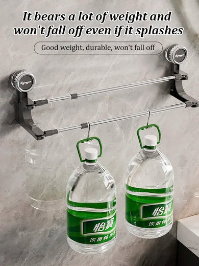 Double Towel Holder with Suction Cups | Effortless Stylish Towel Storage for a Tidy Bathroom