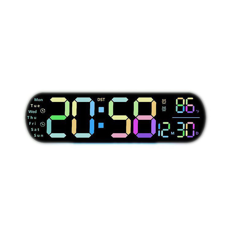LED Digital Wall Clock – Multifunctional Decorative Timepiece – Colorful