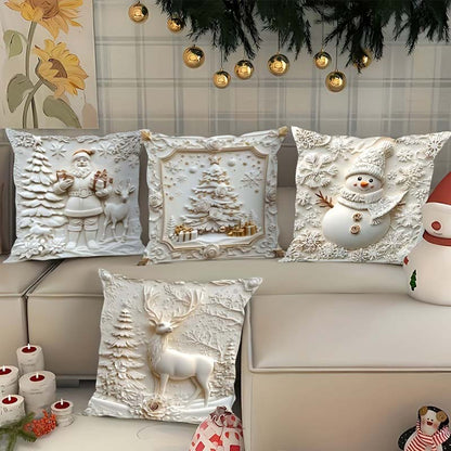 4-Piece Cushion Cover Set – Warm Holiday Decor for Home and Living Room
