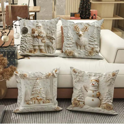 4-Piece Cushion Cover Set – Warm Holiday Decor for Home and Living Room
