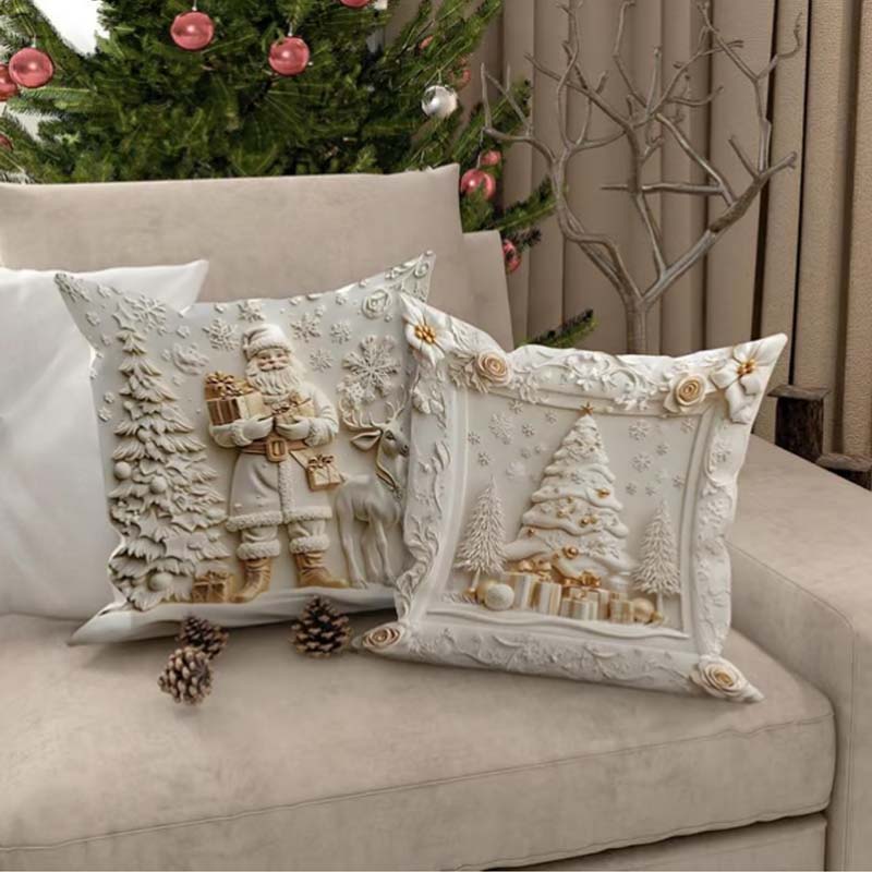 4-Piece Cushion Cover Set – Warm Holiday Decor for Home and Living Room