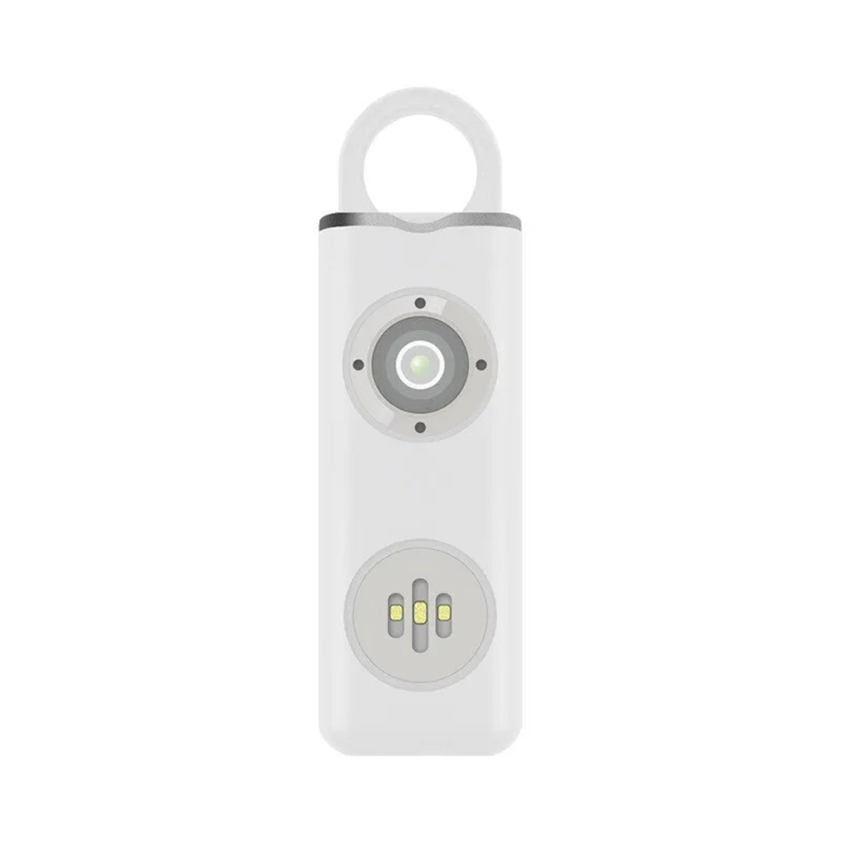 Women's Personal Safety Alarm - Keychain with Siren and Strobe Light – White