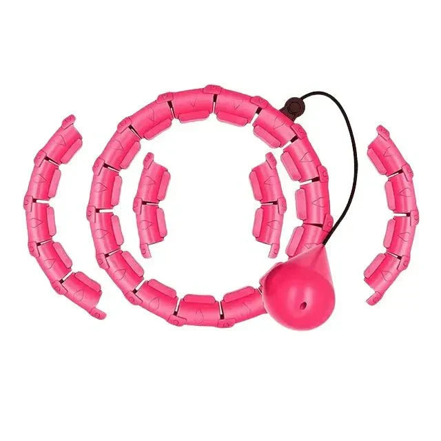 Customizable Weighted Hula Hoop for Waist Training – Pink