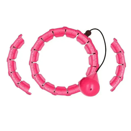 Customizable Weighted Hula Hoop for Waist Training – Pink